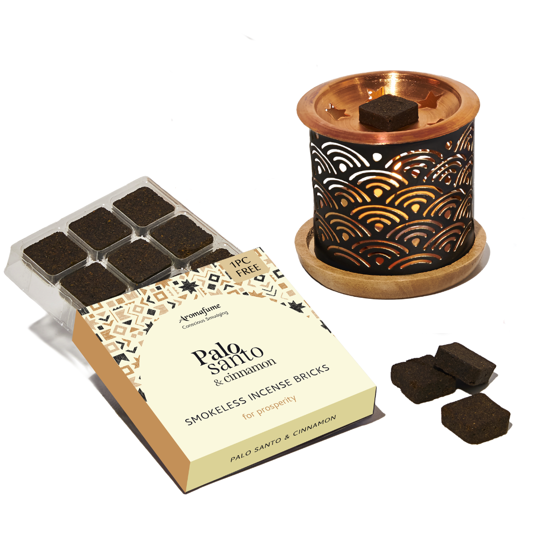 Palo Santo & Cinnamon Incense Bricks and Burner Set