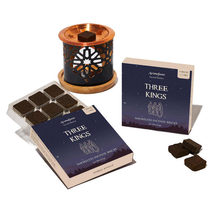 Three Kings Incense Bricks & Burner Set