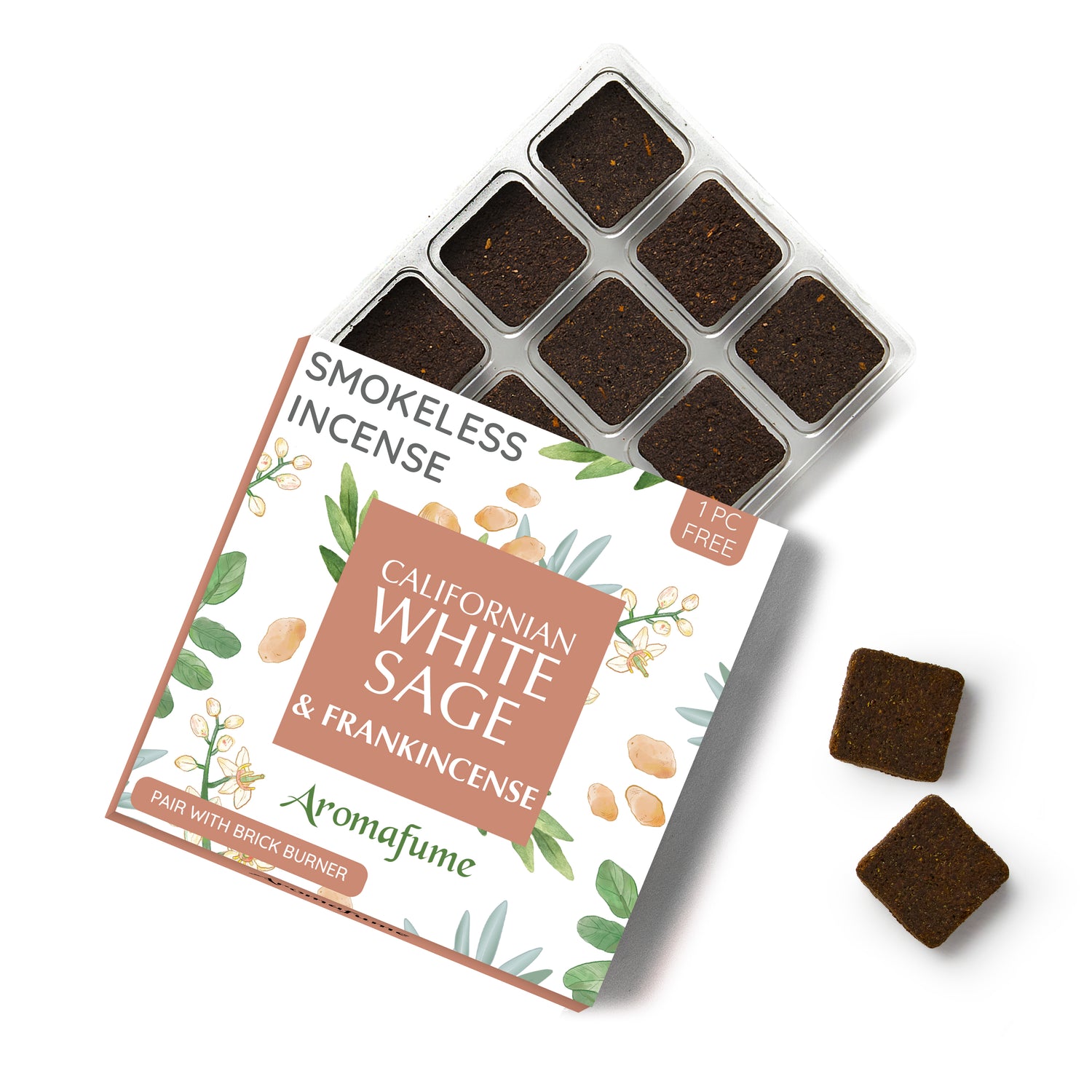 White Sage & Frankincense Incense Bricks - Refill