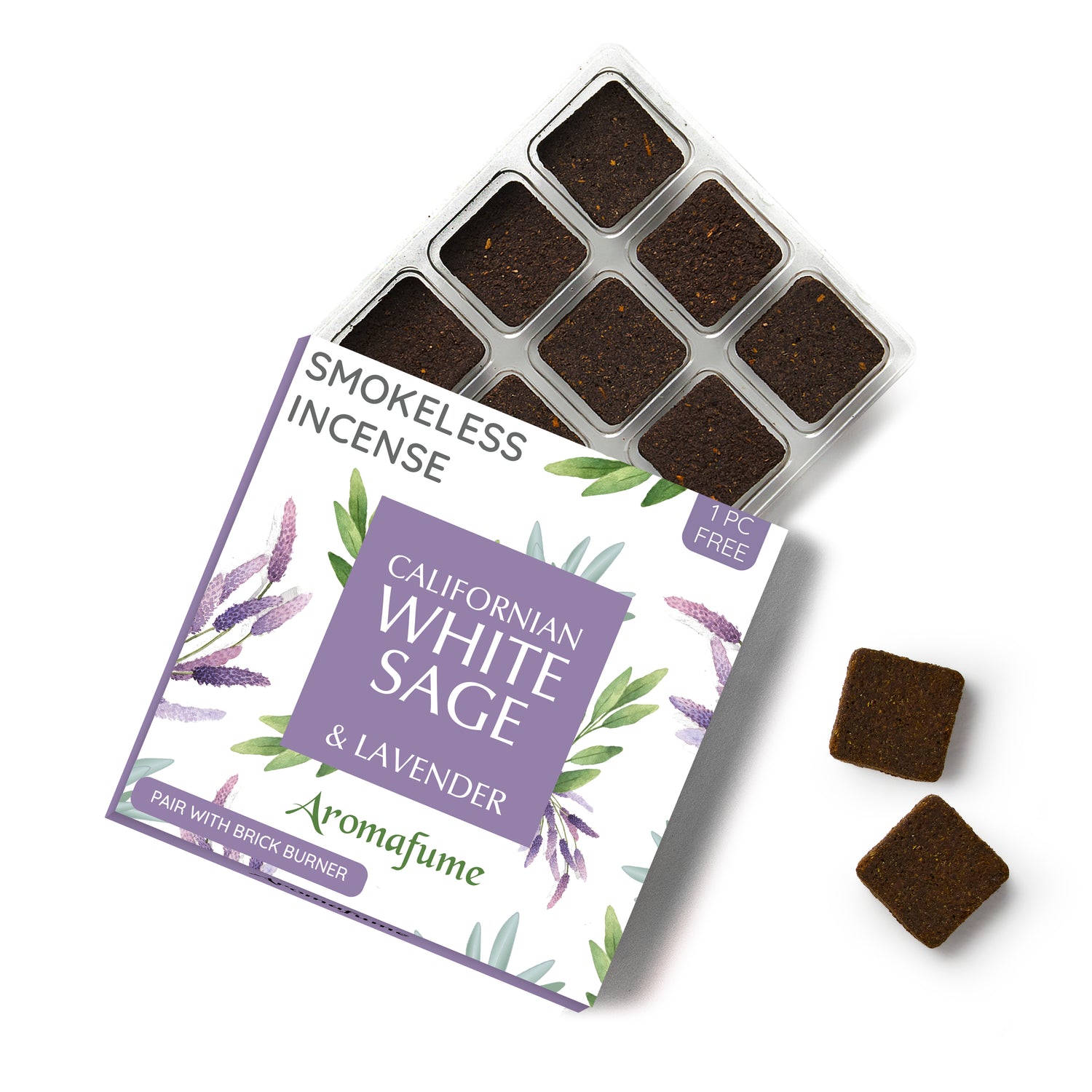 White Sage & Lavender Incense Bricks - Refill