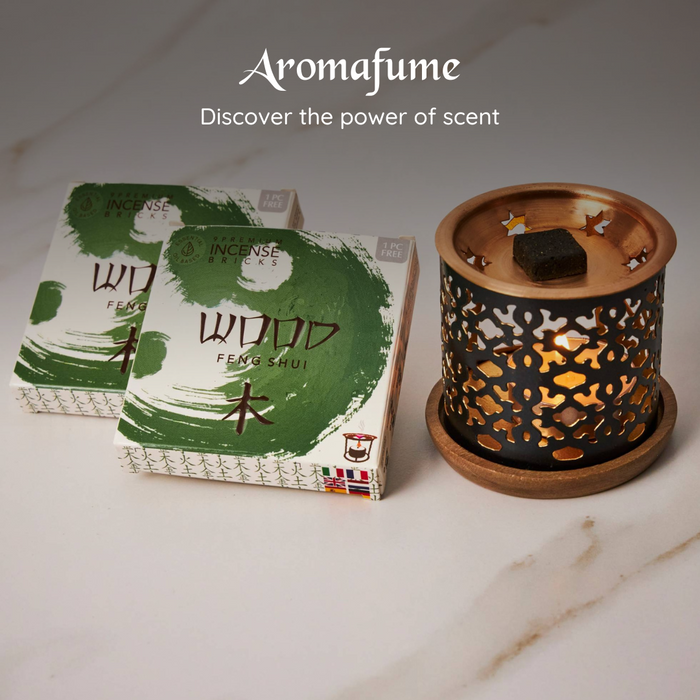 Wood Element- Incense Bricks & Burner Set