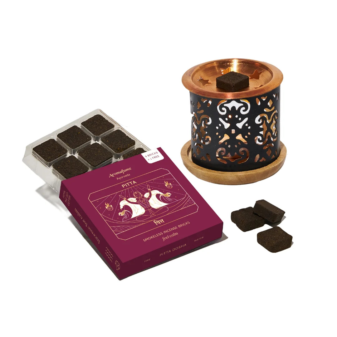 Pitta Dosha Incense Bricks & Burner Set