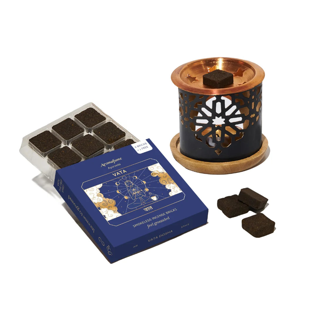 Vata Dosha Incense Bricks & Burner Set
