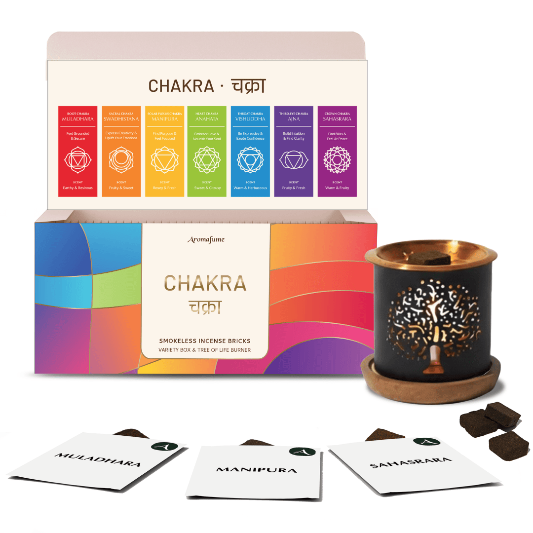 7 Chakra Incense Bricks & Burner - Gift Set