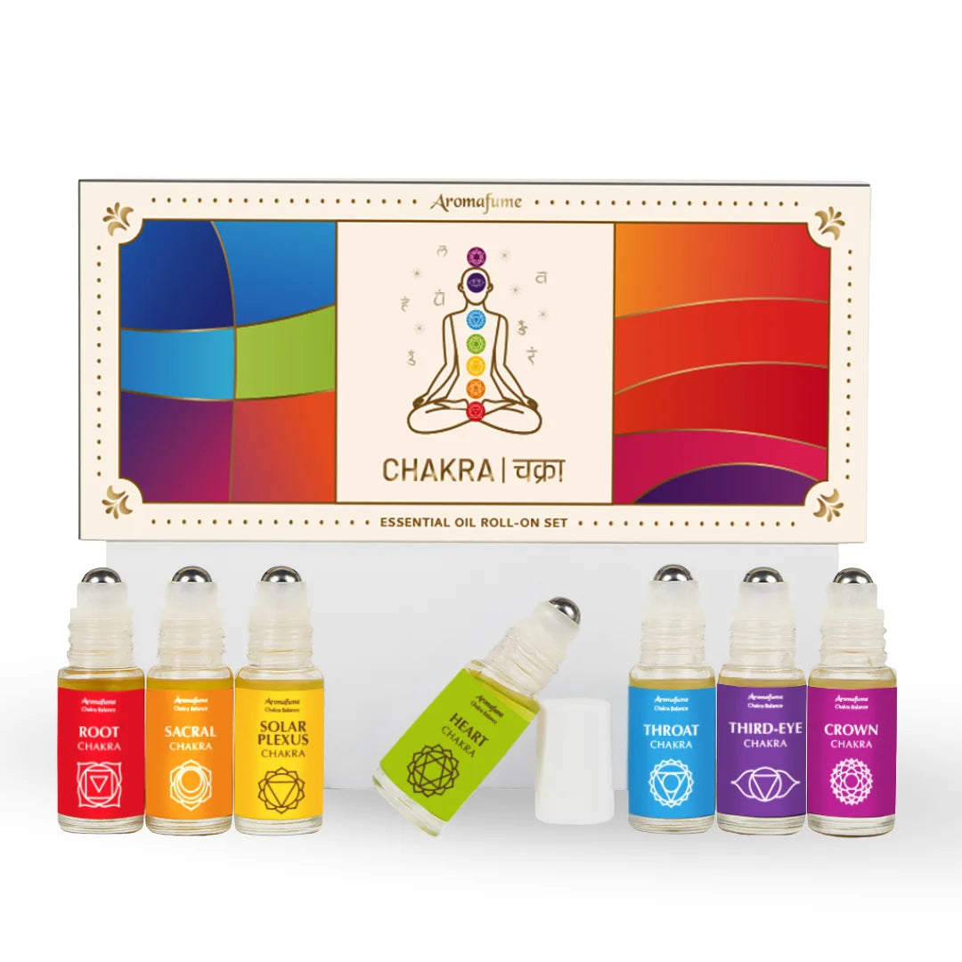 Aromafume 7 Chakra Incense Brick Gift Set with natural fragrance bricks for meditation and energy healing – includes sandalwood, jasmine, rose, and patchouli – Aromafume 7 Chakra Gift Set with essential oils and incense for chakra balancing – Root (Muladhara), Sacral (Svadhisthana), Solar Plexus (Manipura), Heart (Anahata), Throat (Vishuddha), Third Eye (Ajna), and Crown (Sahasrara) chakras