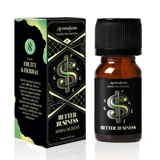 Better Business Manifestation Oil for home aromatherapy. Diffuse to attract success, clarity, and new opportunities.