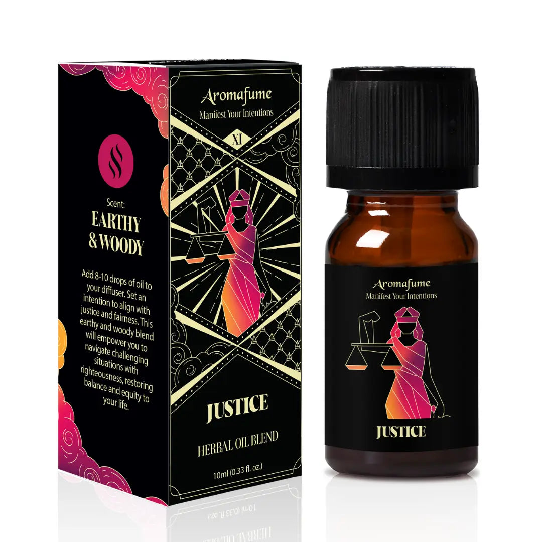 Justice Manifestation Oil for home aromatherapy. Diffuse to manifest fairness, truth, and clarity.