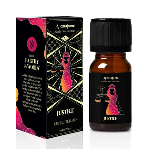 Justice Manifestation Oil for home aromatherapy. Diffuse to manifest fairness, truth, and clarity.