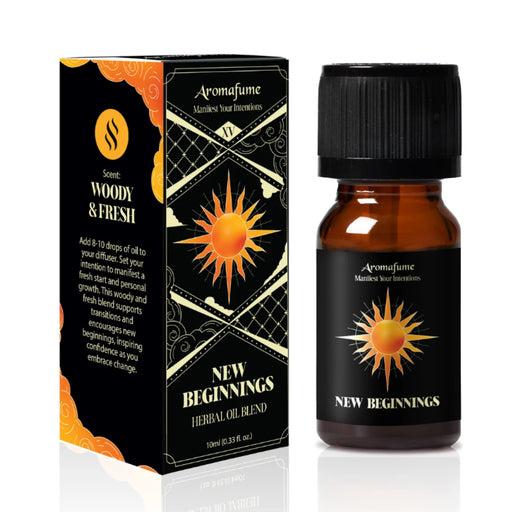 New Beginnings Manifestation Oil for home aromatherapy. Diffuse to embrace fresh starts and personal growth.