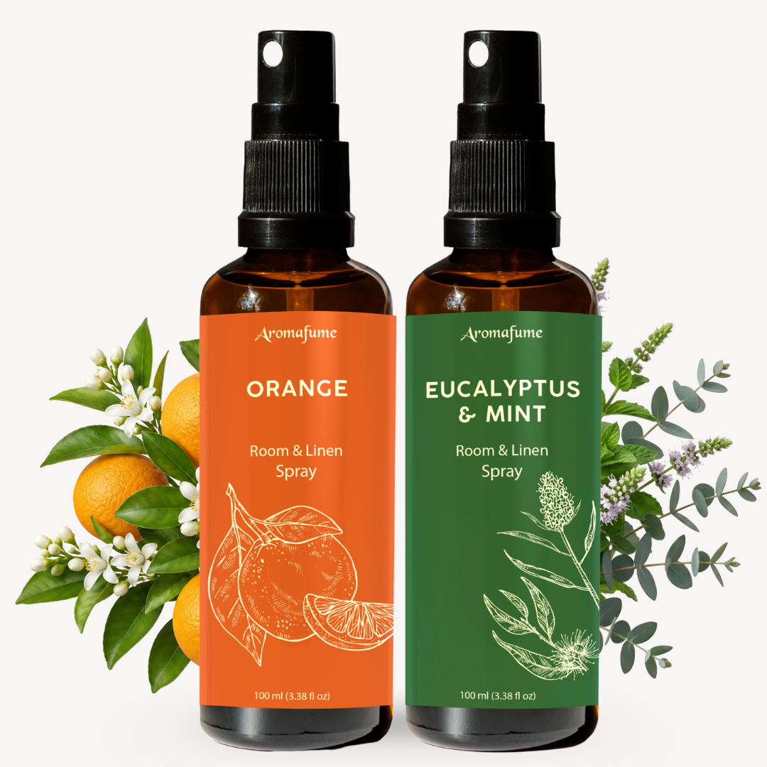 Orange and Eucalyptus & Mint Room Linen Natural Mist Duo
