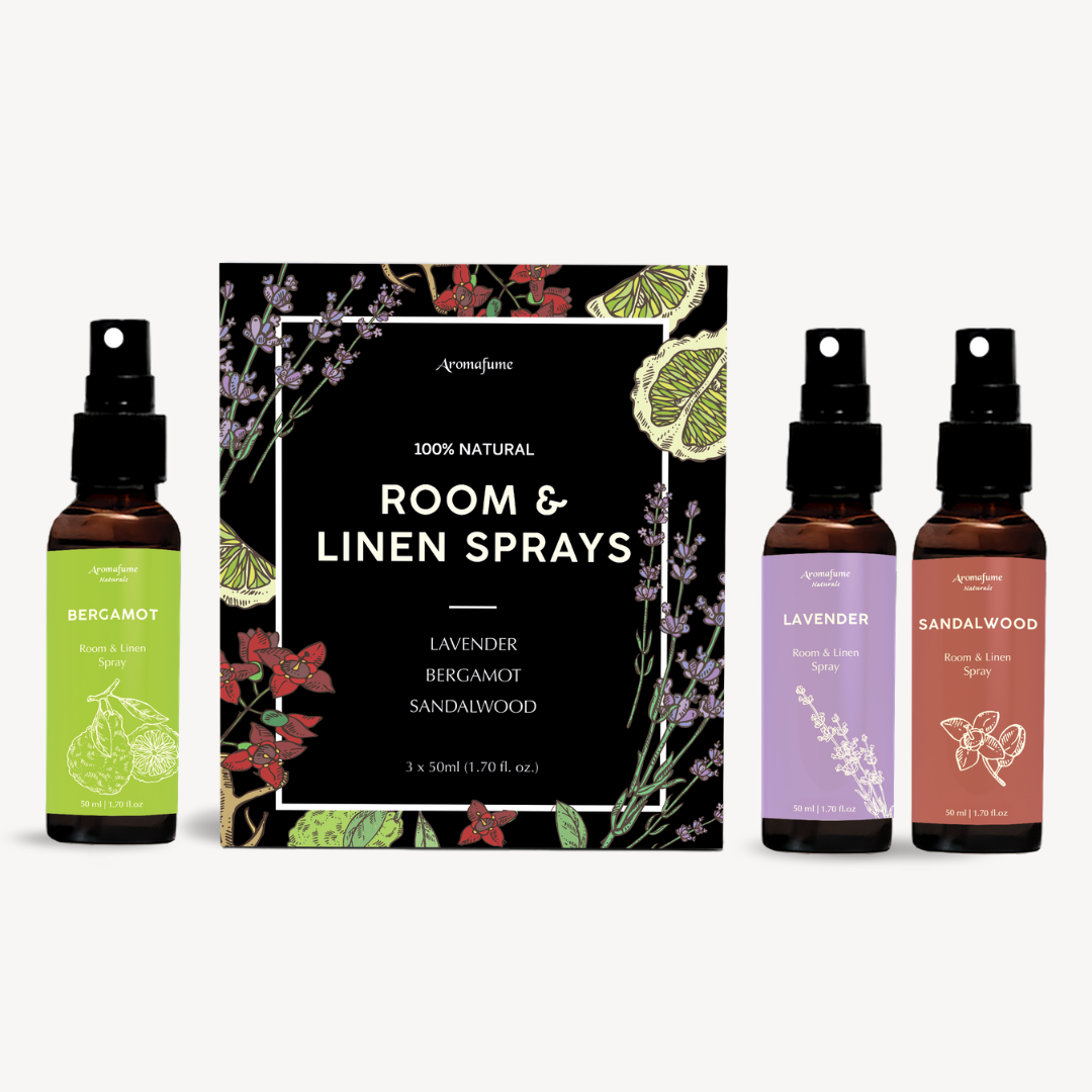 100% Natural Room & Linen Spray Gift Set (Set of 3)