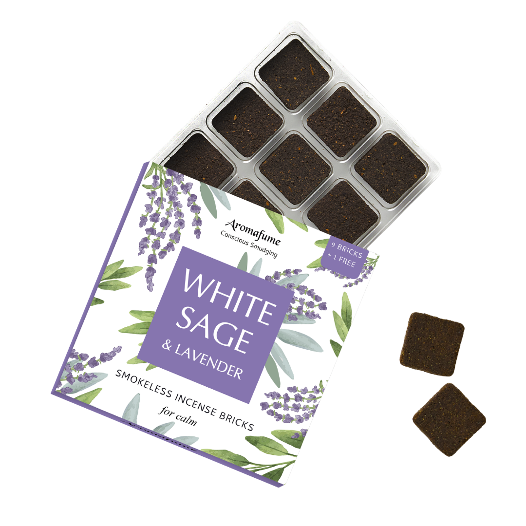 White Sage & Lavender Incense Bricks - Refill