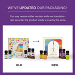 Root (Muladhara), Sacral (Svadhisthana), Solar Plexus (Manipura), Heart (Anahata), Throat (Vishuddha), Third Eye (Ajna), and Crown (Sahasrara) chakras – updated packaging design