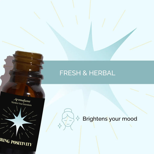 Bring Positivity Manifestation Oil with a fresh herbal fragrance. Enhances energy and promotes optimism.