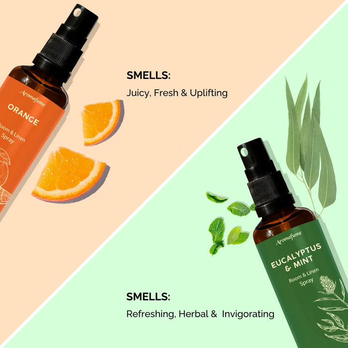 Orange and Eucalyptus & Mint Room Linen Natural Mist Duo