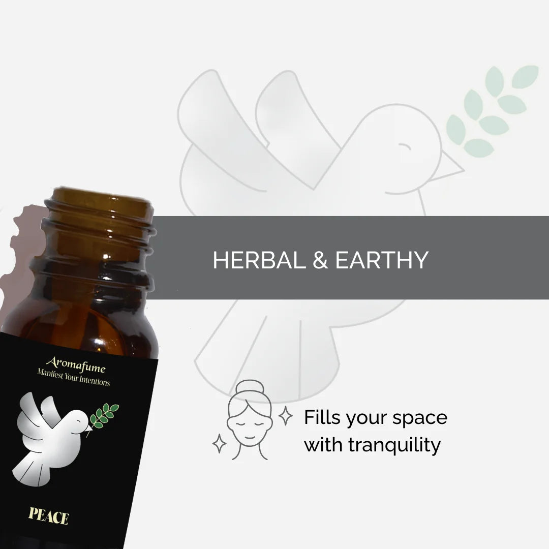 Peace Manifestation Oil with a herbal, earthy fragrance. Creates a soothing and harmonious atmosphere.