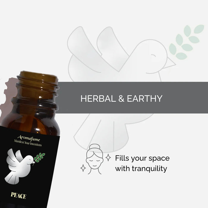 Peace Manifestation Oil with a herbal, earthy fragrance. Creates a soothing and harmonious atmosphere.