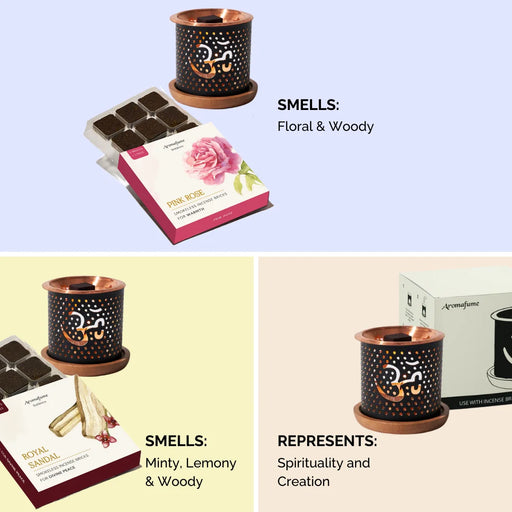 Pink Rose Smokeless Incense are a rich and enchanting blend of Floral, yet Woody notes.

Royal Sandal Smokeless Incense has a woody and grounding scent.