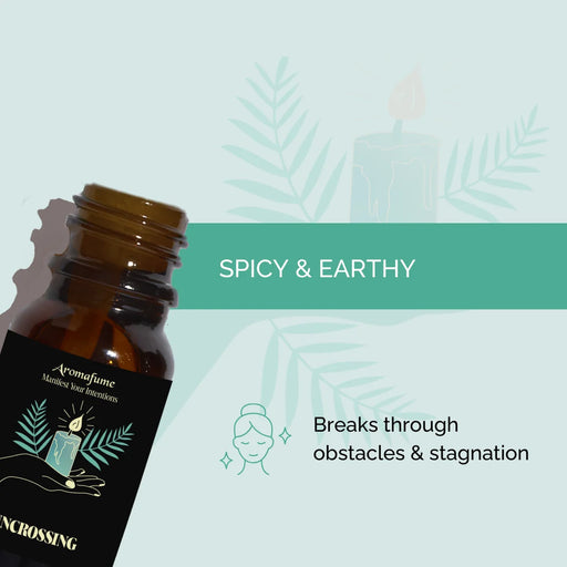 Uncrossing Manifestation Oil with a spicy, earthy fragrance. Creates warmth and balance in any space.