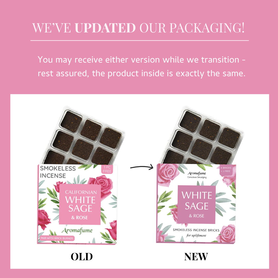 White Sage & Rose Incense Bricks - Refill