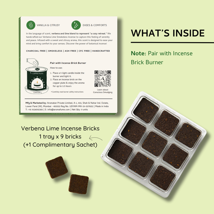 Verbena Lime Incense Bricks - Refill