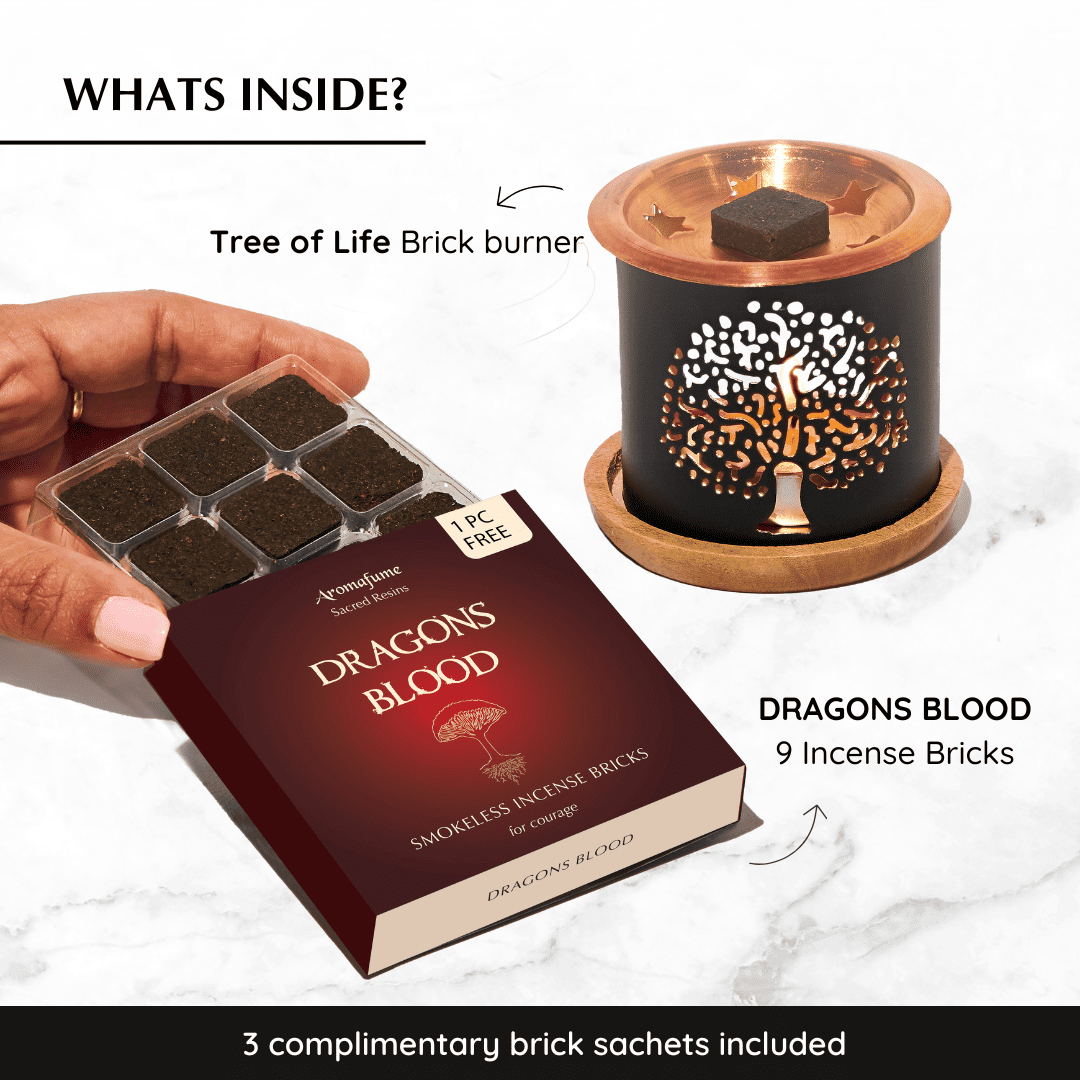 What's inside the box?

- Dragon's Blood 9 Incense Bricks x 1 trays 