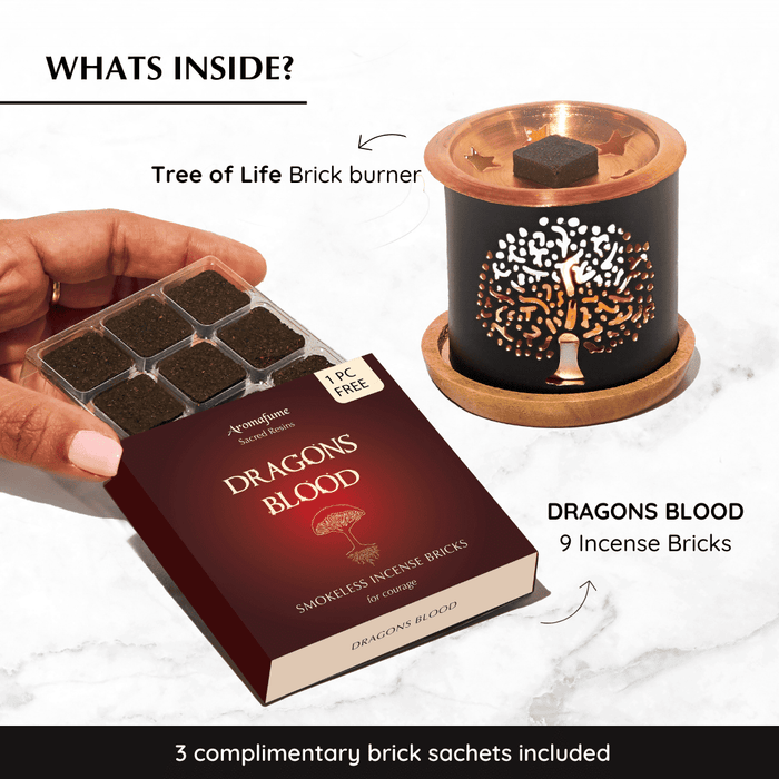 What's inside the box?

- Dragon's Blood 9 Incense Bricks x 1 trays 