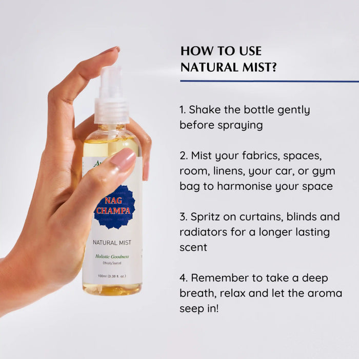 How to use - Shake mist bottle, mist fabrics, linens and spaces, curtains and blinds to harmonize space. Breathe in aroma and relax