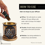 Add a few drops of Uncrossing Manifestation Oil to water in a diffuser. Meditate and visualize clarity.