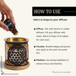 Add a few drops of Ward Off Evil Manifestation Oil to water in a diffuser. Let the aroma purify and protect your space.
