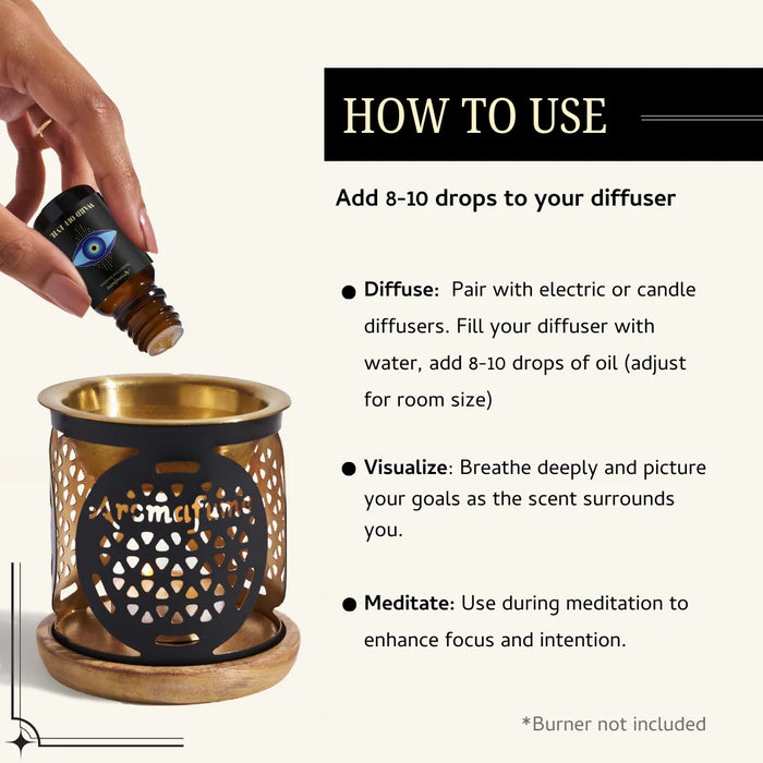 Add a few drops of Ward Off Evil Manifestation Oil to water in a diffuser. Let the aroma purify and protect your space.