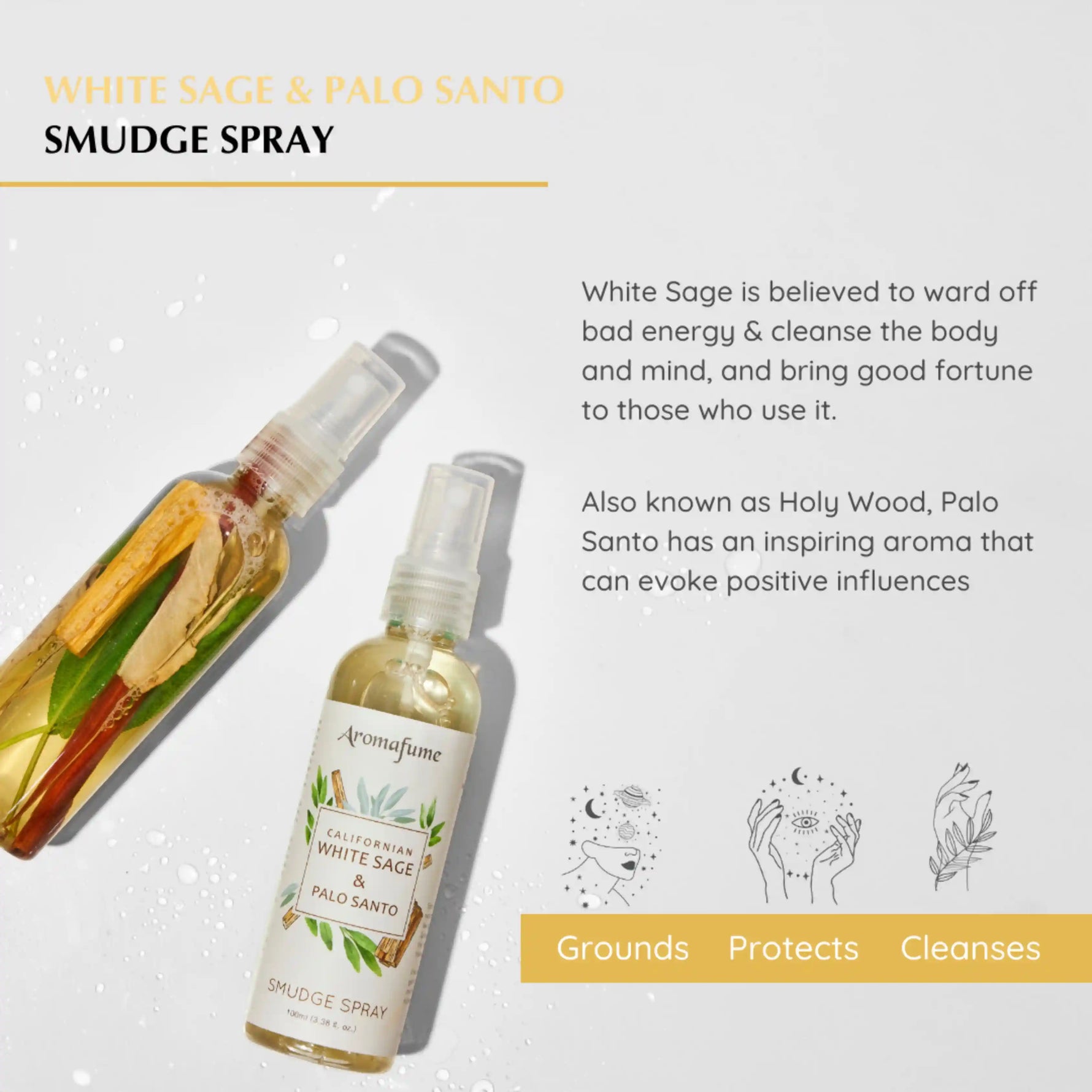 White Sage & Palo Santo to cleanse the body and mind