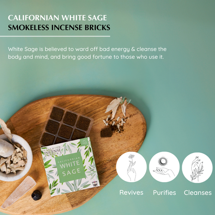 White Sage Incense Bricks Refill Pack (Single Tray)