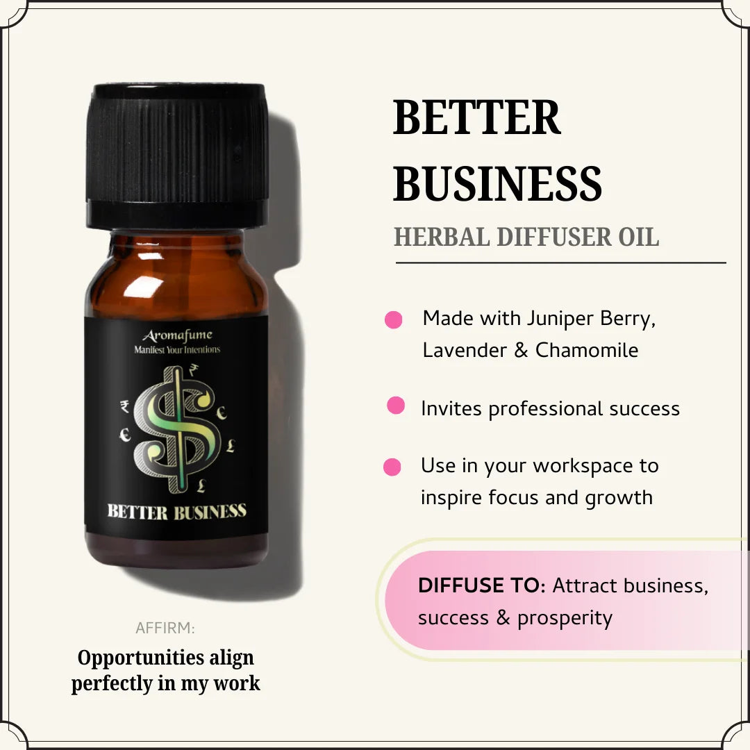 Infused with juniper berry, lavender, and chamomile, this herbal oil supports clarity, confidence, and prosperity.