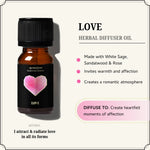 Infused with white sage, sandalwood, and rose, this herbal oil helps manifest love and a romantic ambiance.