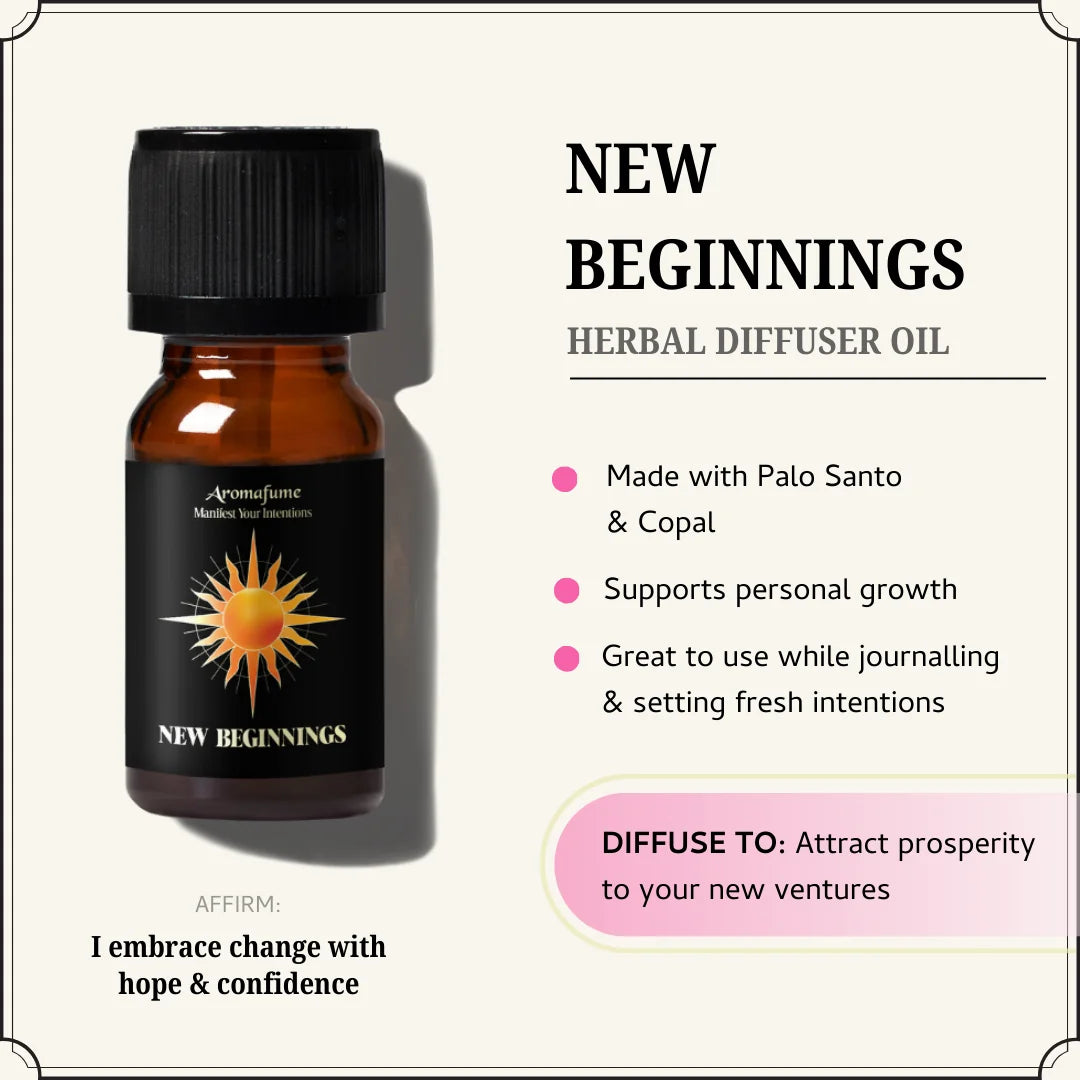 Infused with Palo Santo and Copal to support transitions, fresh starts, and emotional balance.