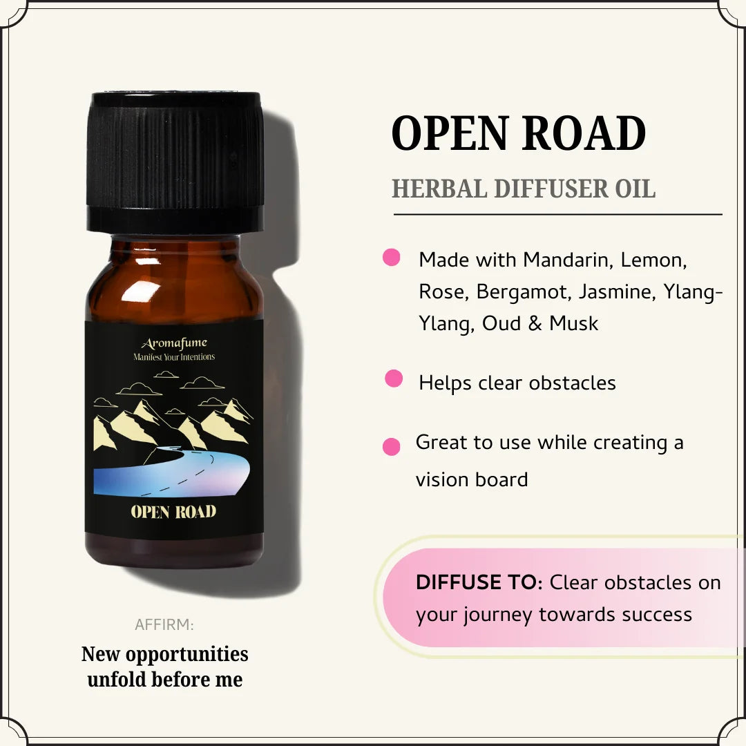 Infused with mandarin, lemon, rose, bergamot, musk, and jasmine to support focus, confidence, and forward movement.