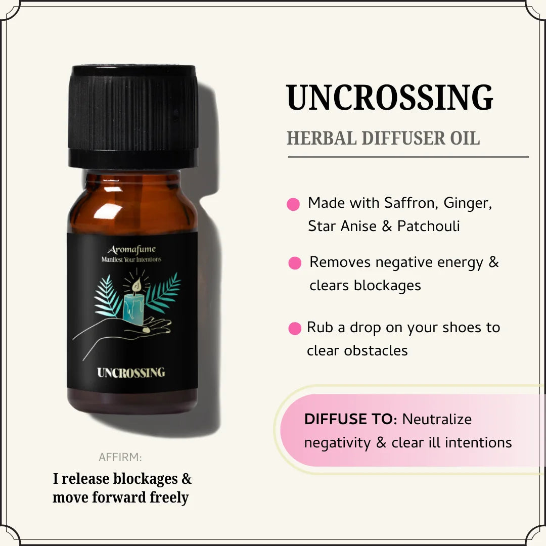 Made with saffron, ginger, star anise, and patchouli to release obstacles and encourage fresh beginnings.