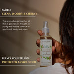 Cleanse your space with White Sage & Palo Santo Smudge Spray to restore balance to your mind body and space. White Sage & Palo Santo leaves you feeling protected and grounded