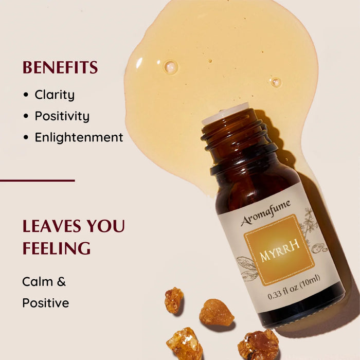 Myrrh oil: Grounds energy, balances emotions, and supports spiritual focus