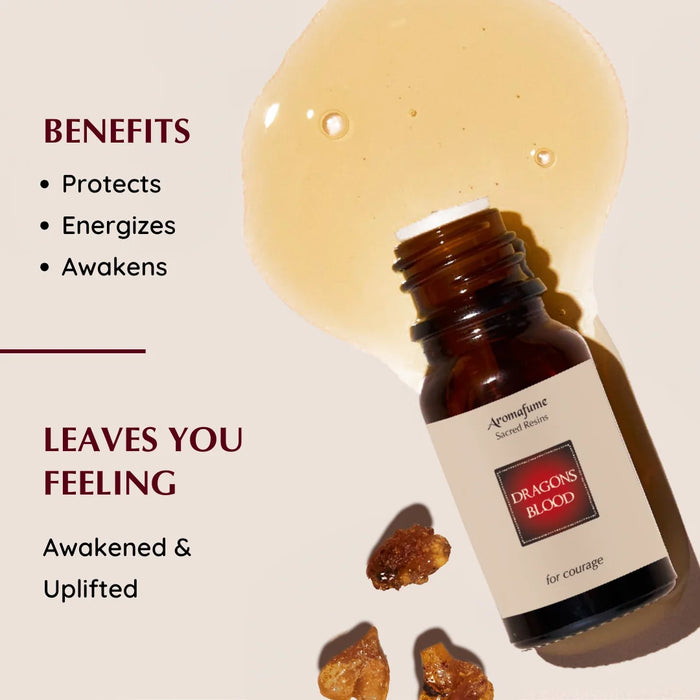Dragon’s Blood oil: Protects aura, enhances focus, and strengthens spiritual intention