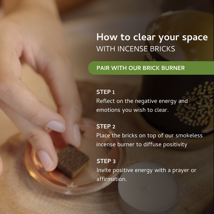 Palo Santo & White Sage Incense Bricks and Burner Set