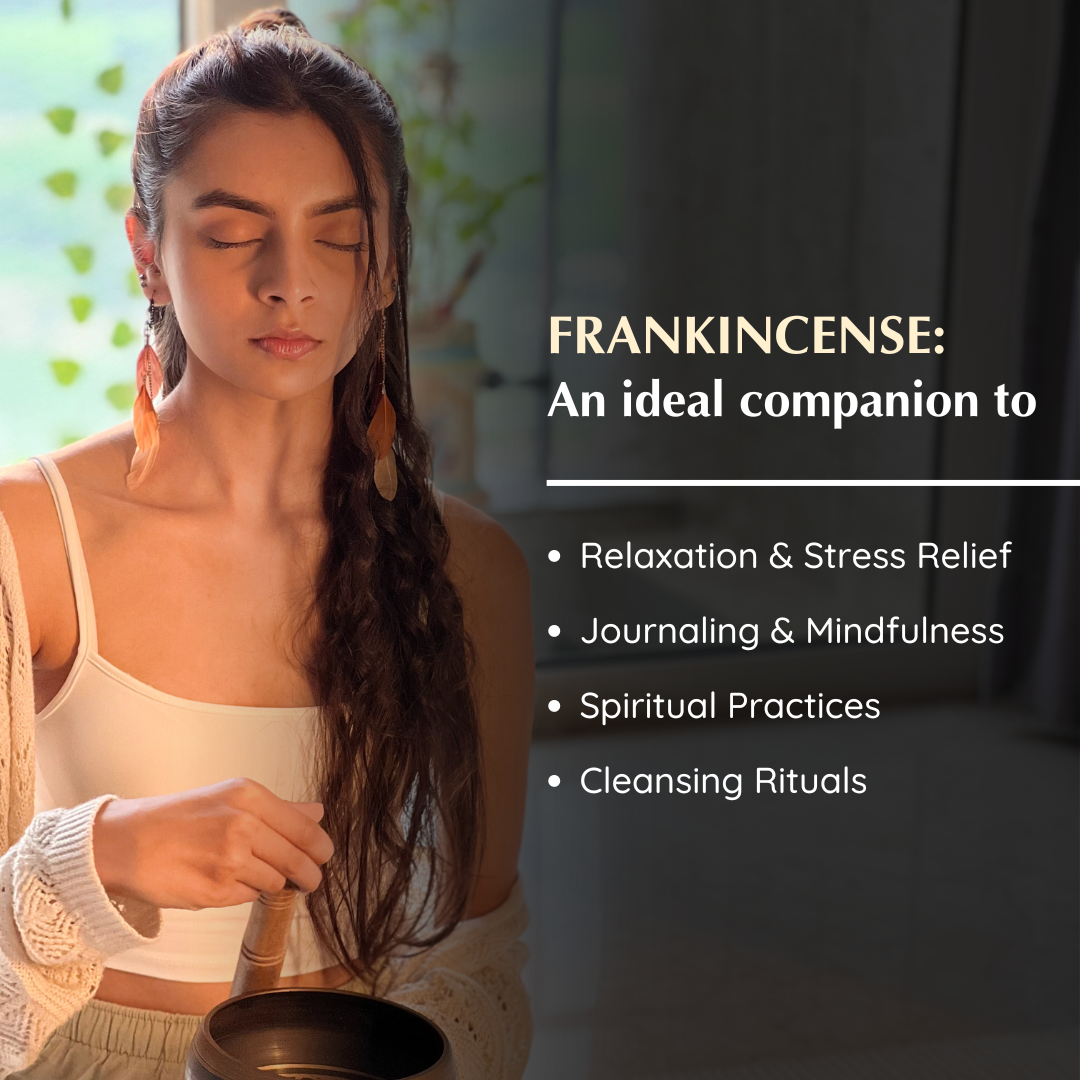 Frankincense Smokeless Incense is ideal relaxation, journaling, mindfulness, spiritual practices and cleansing rituals