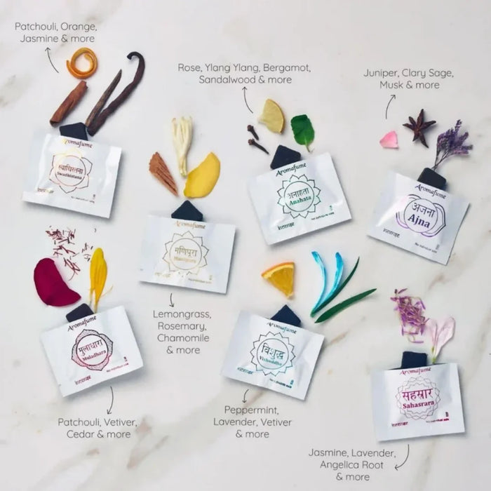 Use Chakra smokeless incense during Yoga, meditation, affirmations of gratitude