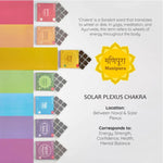 Solar Plexus Chakra corresponds to energy, strength, confidence, health and mental balance.
