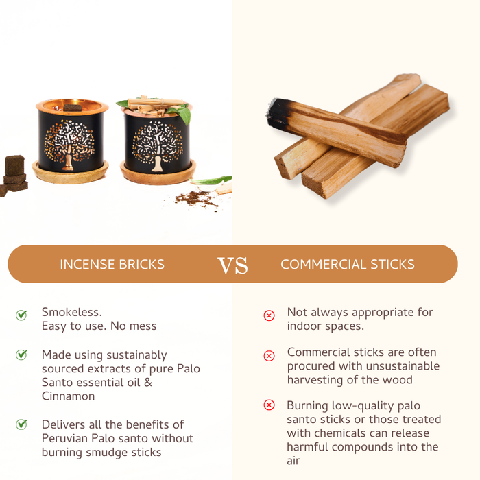 Palo Santo & Cinnamon Incense Bricks - Refill