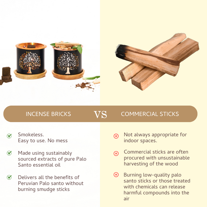 Palo Santo Incense Bricks & Burner Set