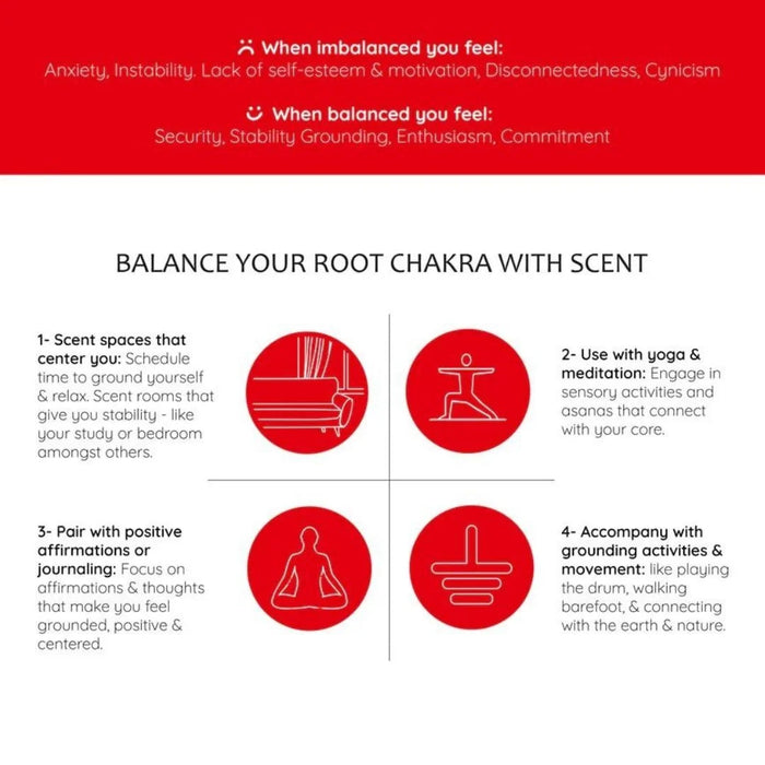 Balance Root Chakra by doing yoga, meditation, journaling, pair with positive affirmations, grounding activities and movement.