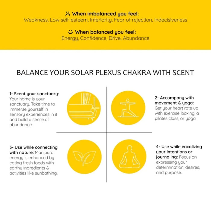 Balance your Solar Plexus Chakra by exercising, doing yoga, connecting with nature, journaling and more.