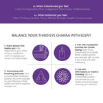 Balance your third-eye chakra with scent by pairing with visualization activities like candle gazing, breathing exercises and mantra chanting